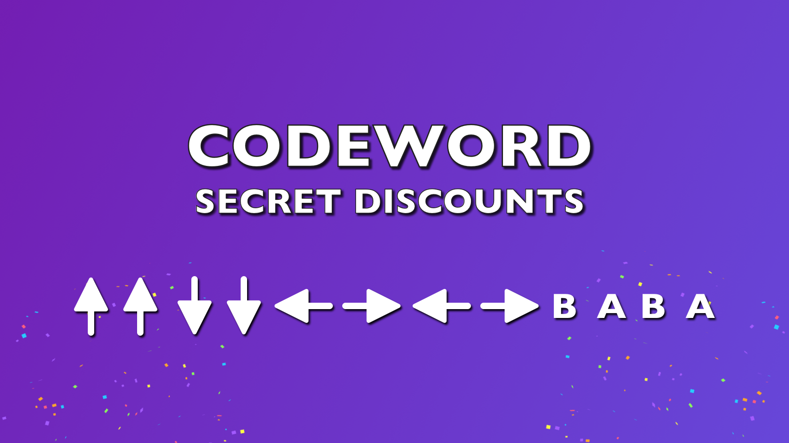 Use any key sequence for your discount