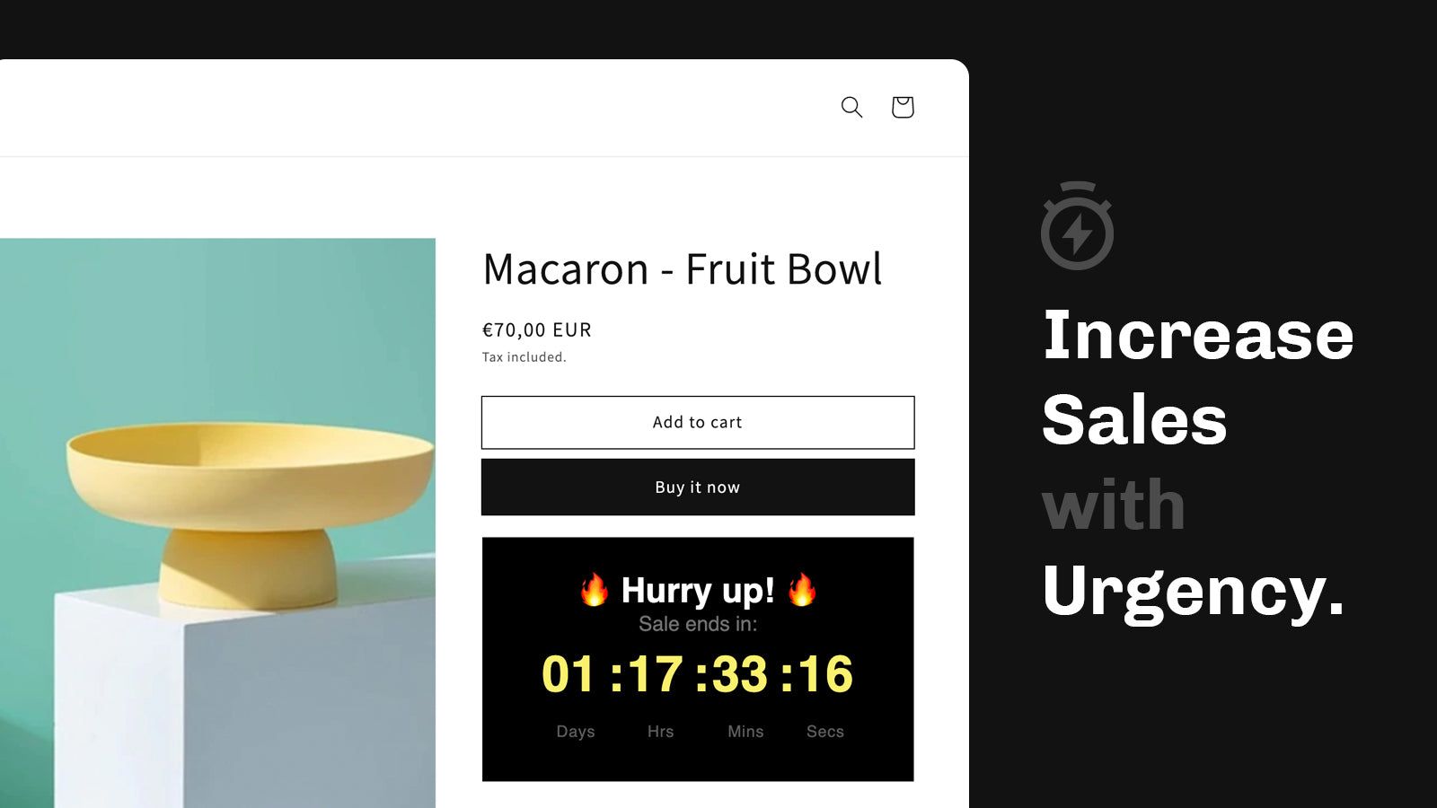 Use countdown timer to increase sales with urgency