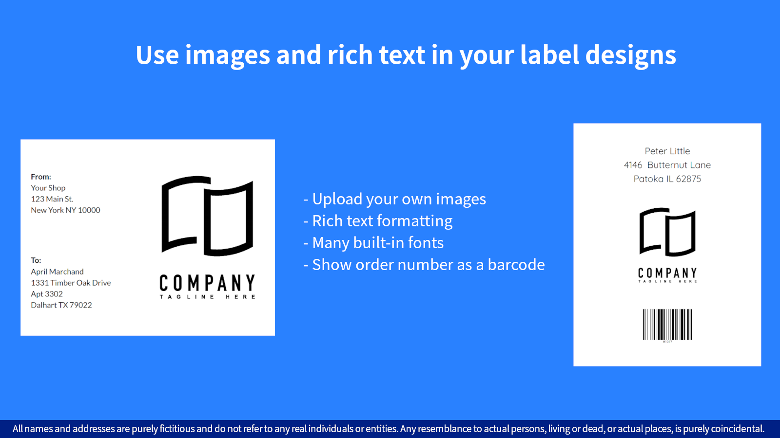 Use images and rich text in your label designs