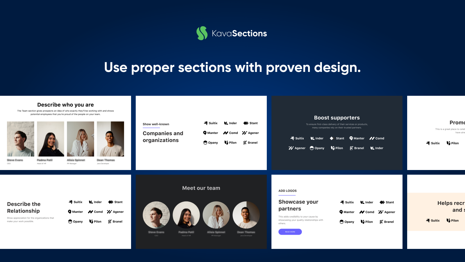 Use proper sections with proven design.