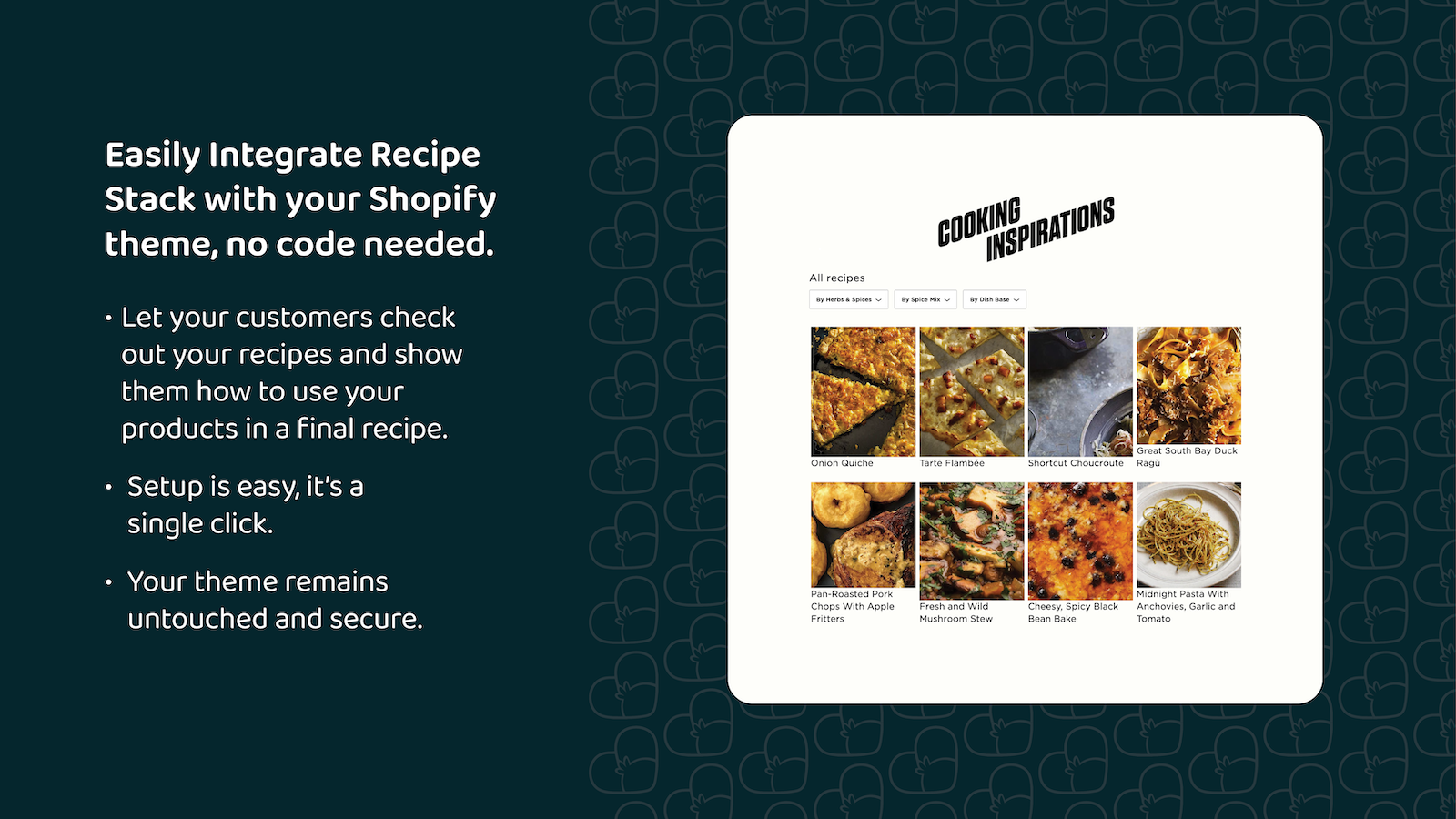 Use recipes and allow your customers to filter them