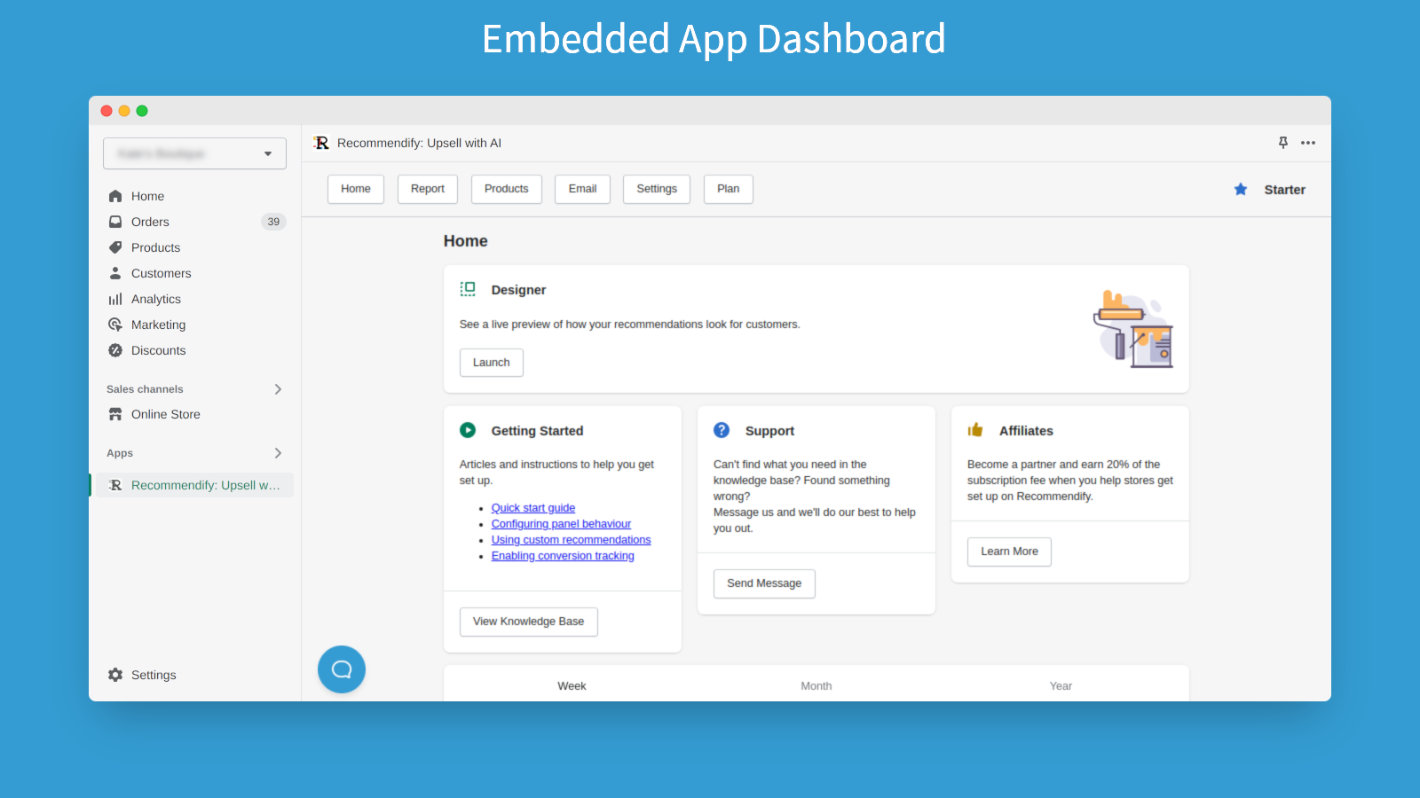 Use Recommendify through your admin with the Polaris dashboard.