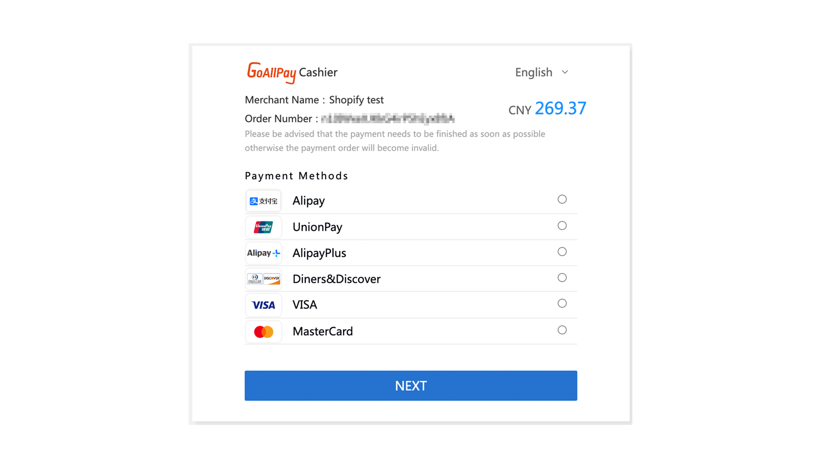 User shops on merchant and uses GoAllPay to pay