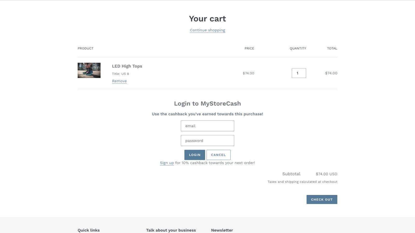 Users can login to MyStoreCash to retrieve their store-credits