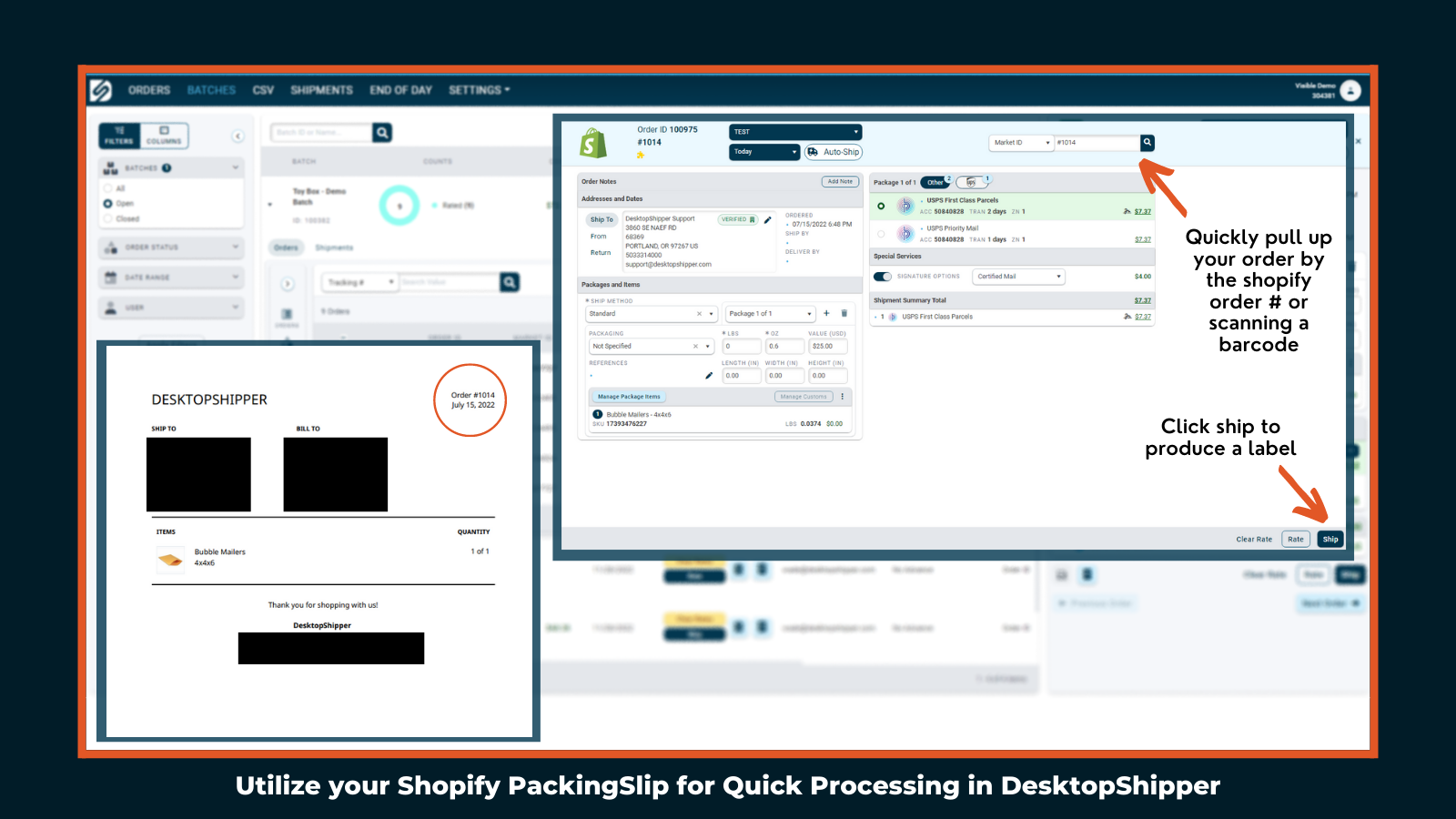 Utilize your Shopify PackingSlip for quick processing