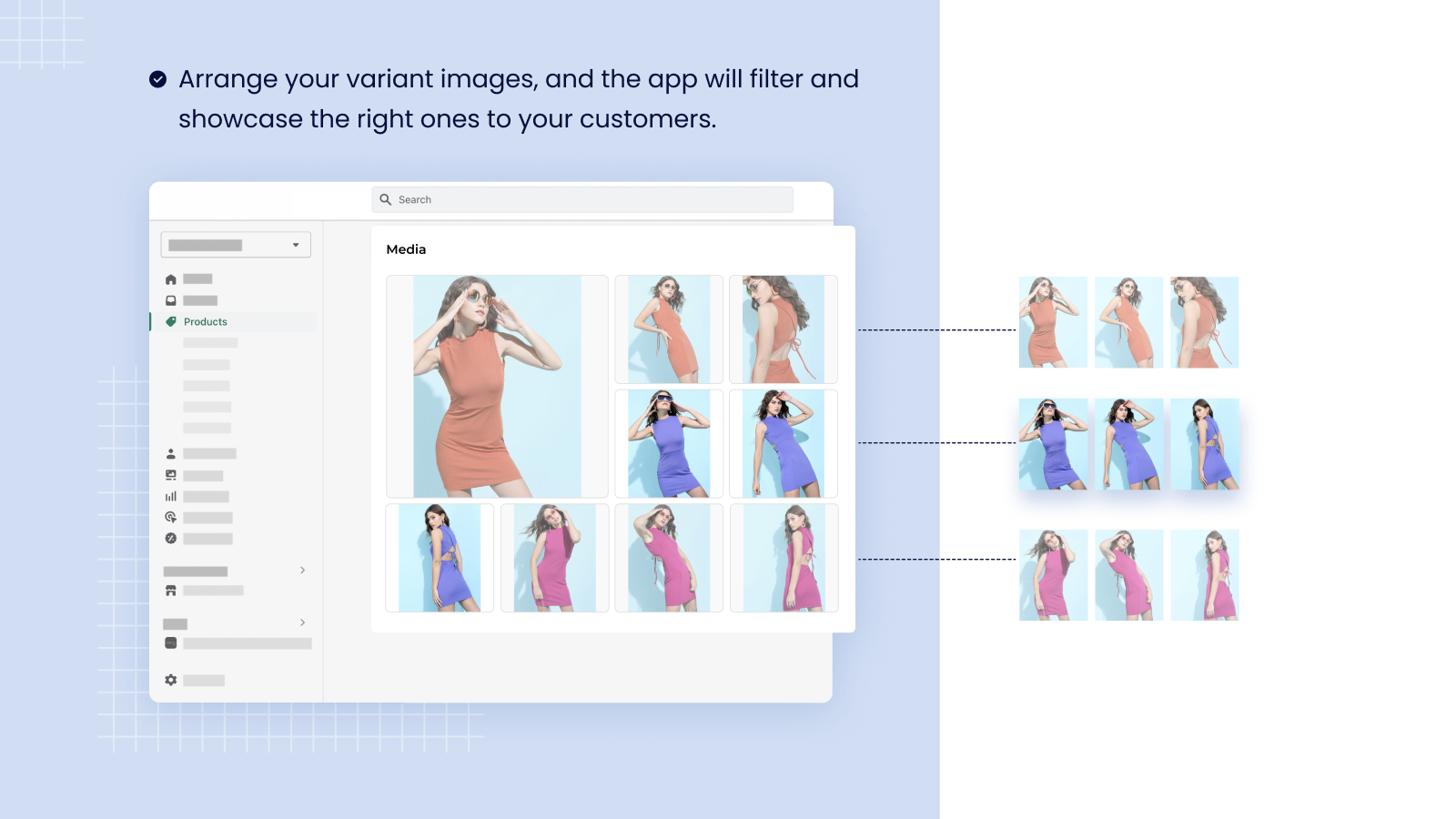 Variant image automator shopify app for grouping variant images