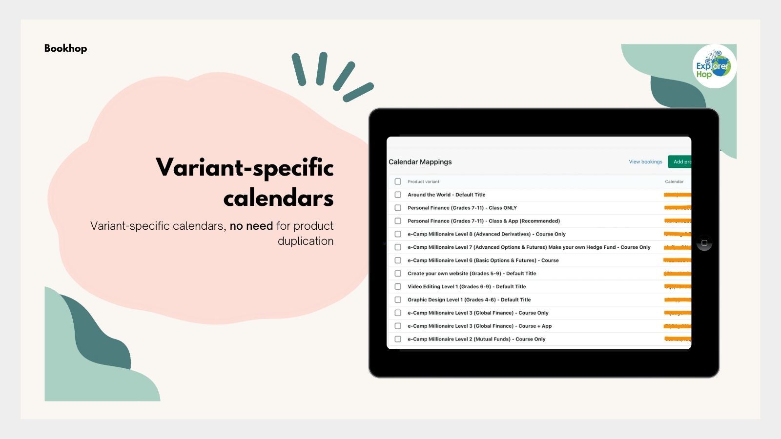 Variant-specific calendars