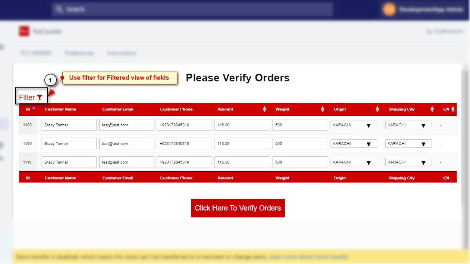 Verify Orders to be pushed to TCS Customer COD Portal. 