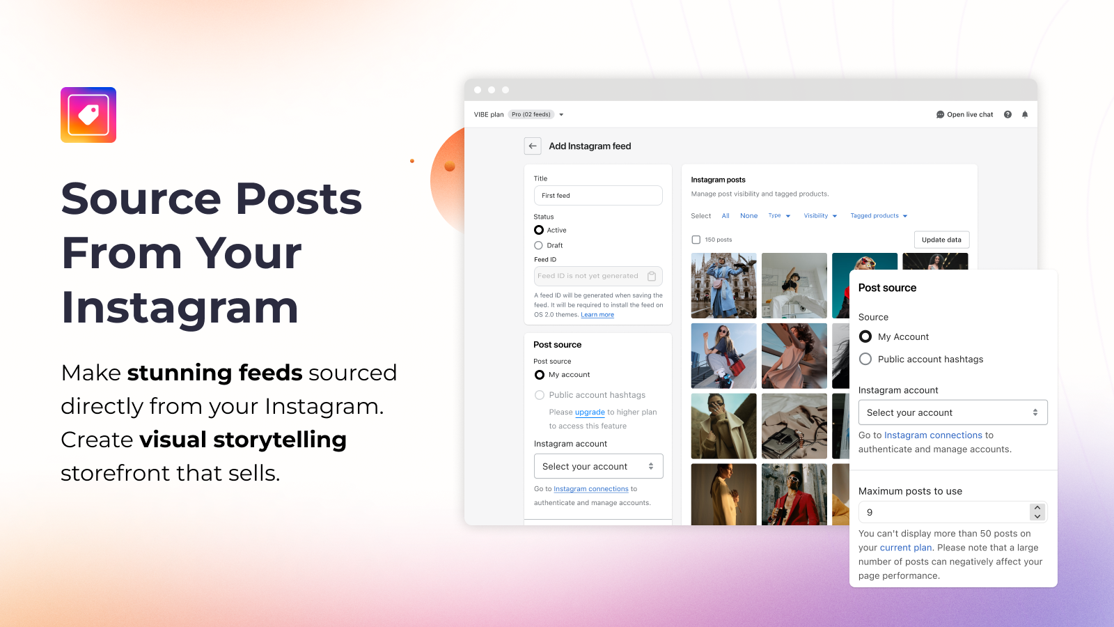 vibe shoppable instagram feed source post from your instagram