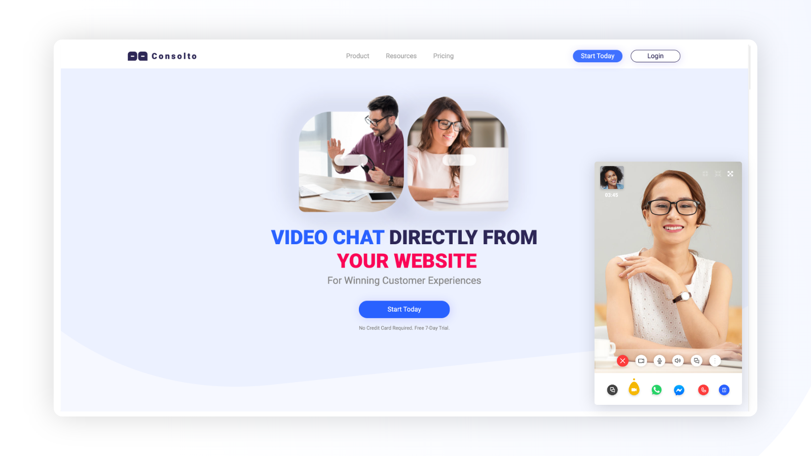 Videochat from within your website as easy as clicking a button!
