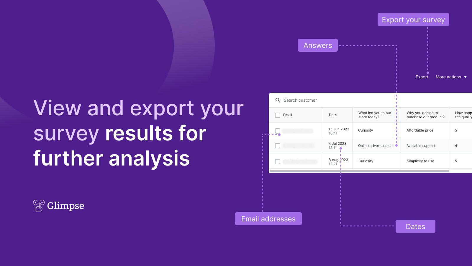 View and export your survey results for further analysis