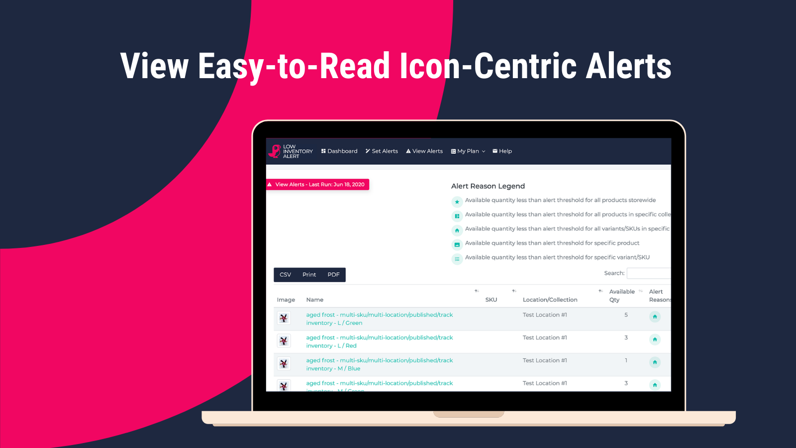 View Easy-to-Read Icon-Centric Alerts