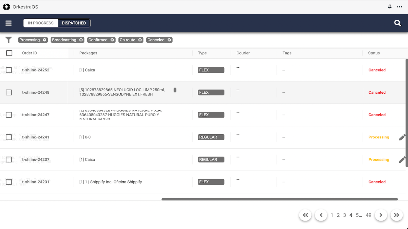 View online reports with orders status