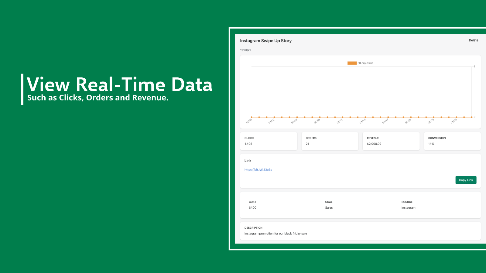 View Real Time Data From Your Links