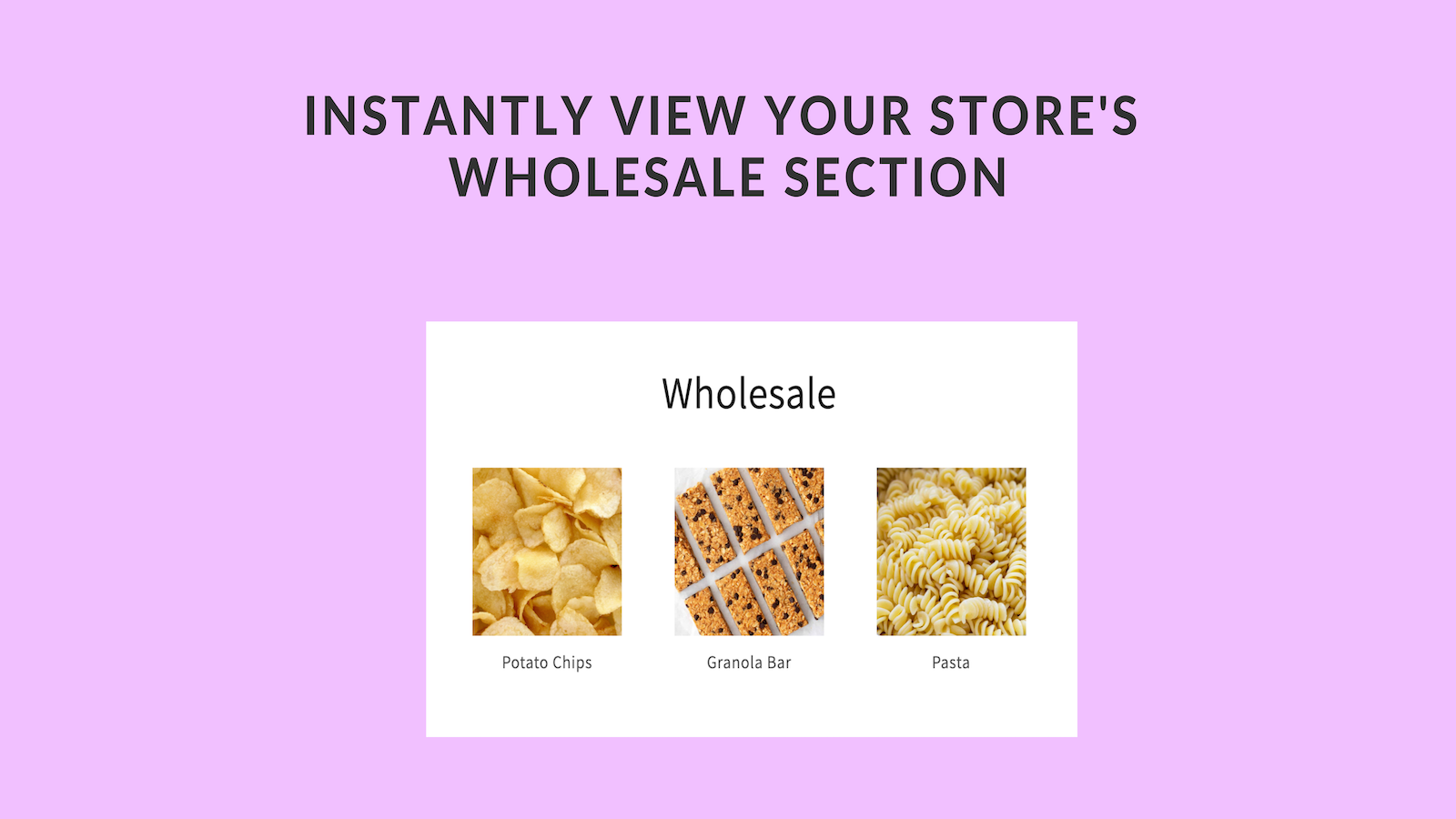 View wholesale section