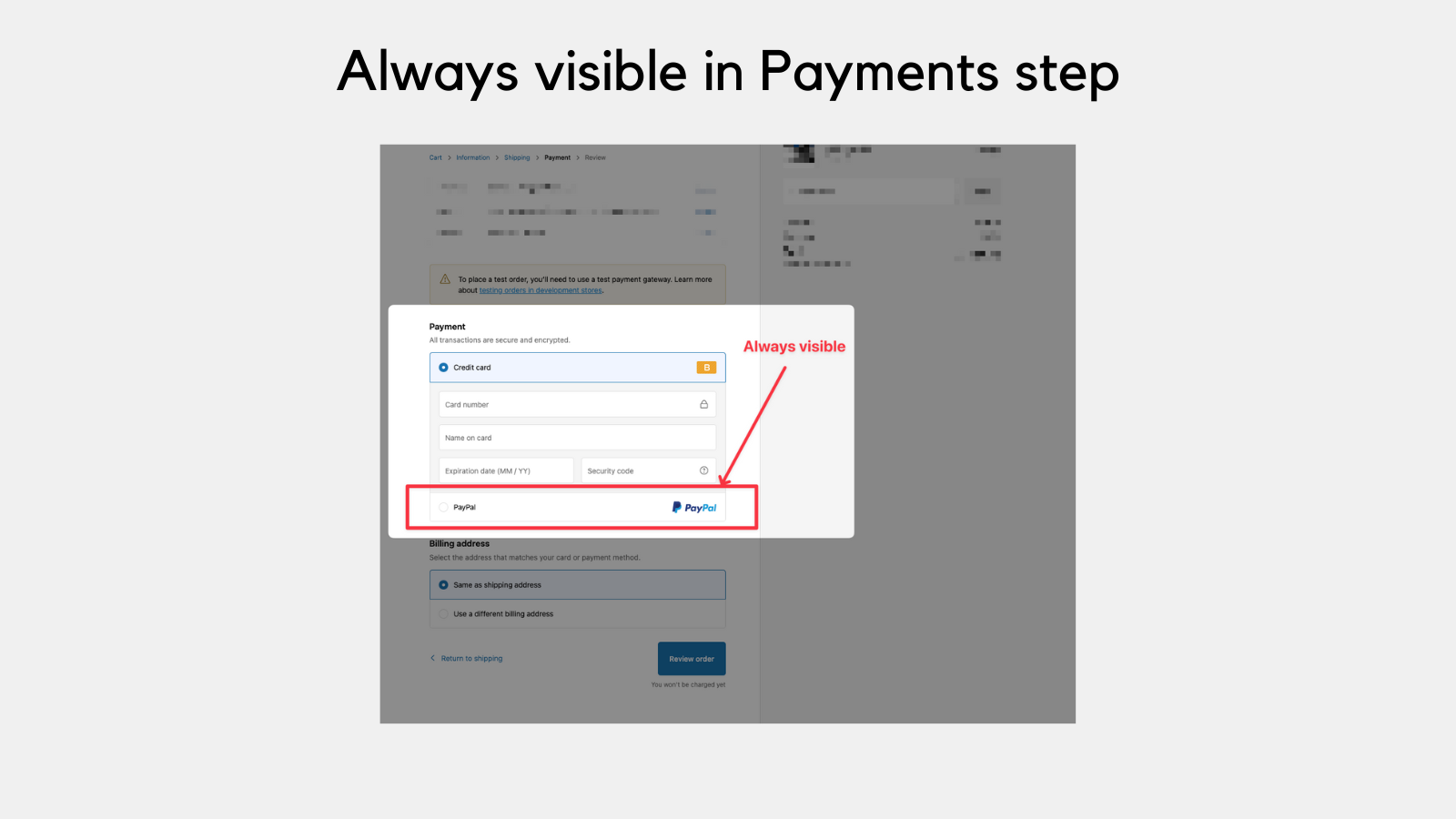 Visible In Payments Step