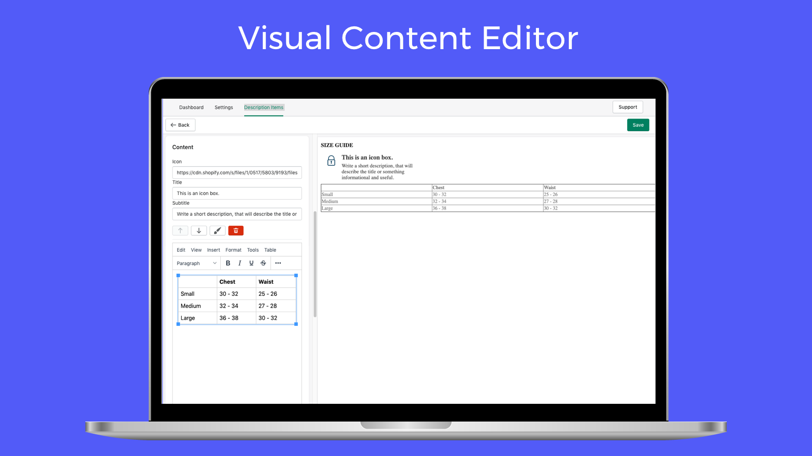 Visual Content Editor