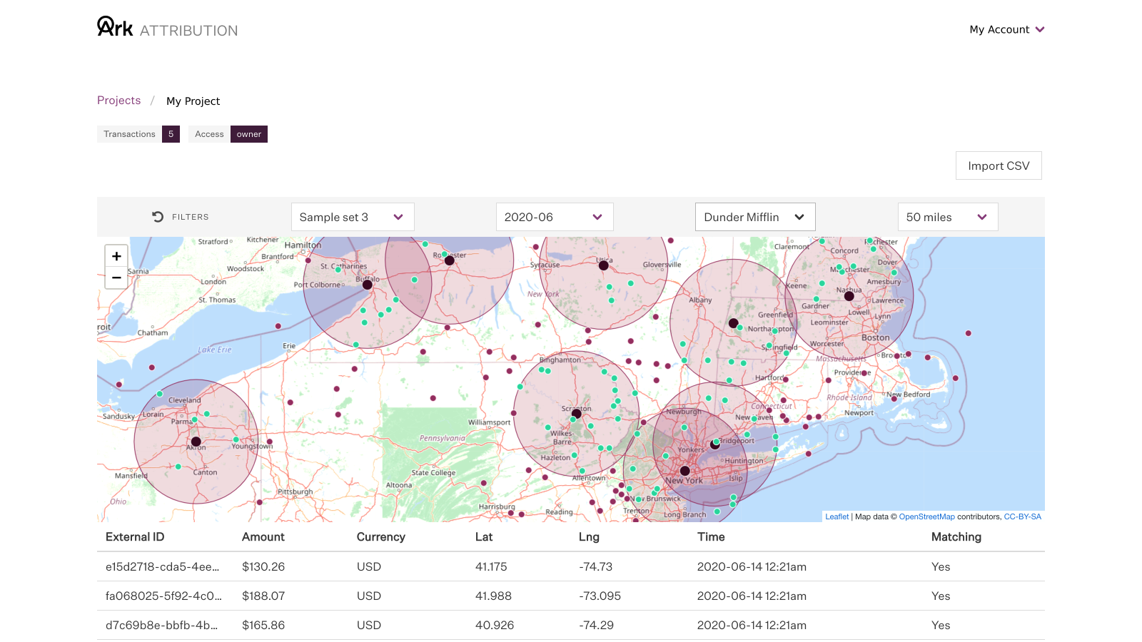 Visualize your transactions on a map
