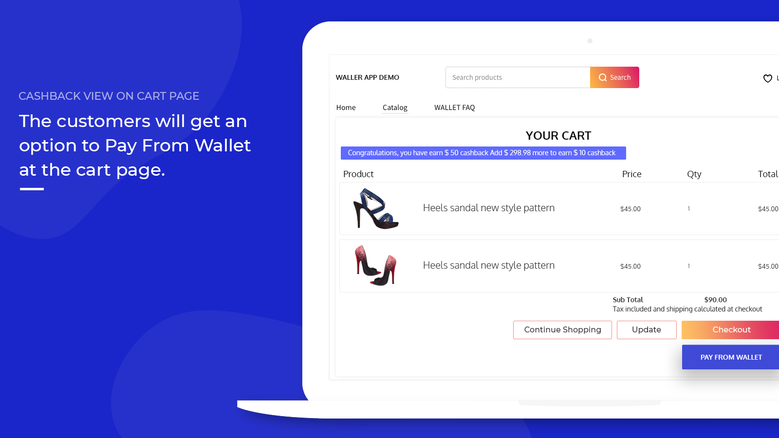 wallet app - cart page