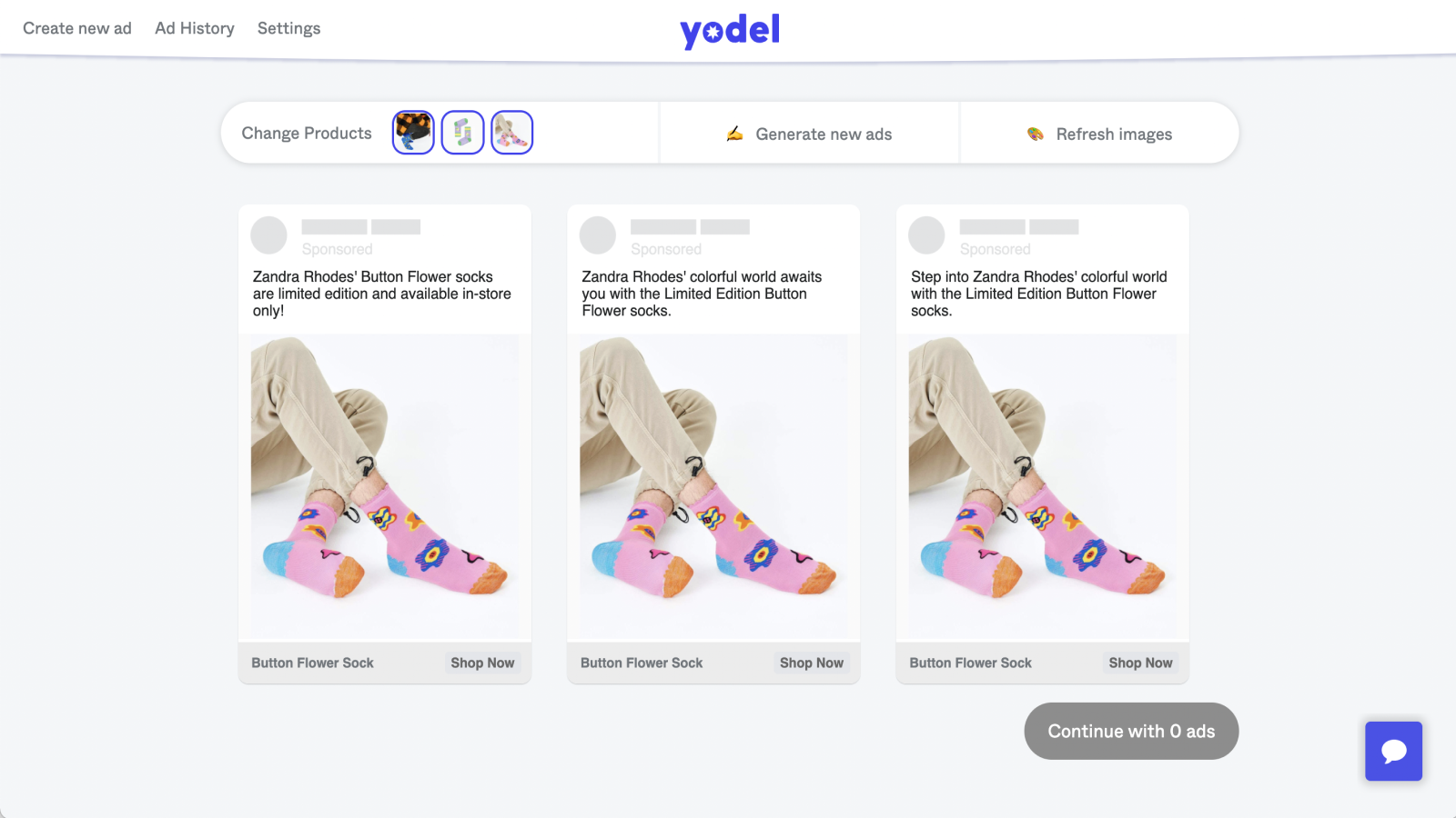Watch as Yodel automagically generates your Facebook Ads