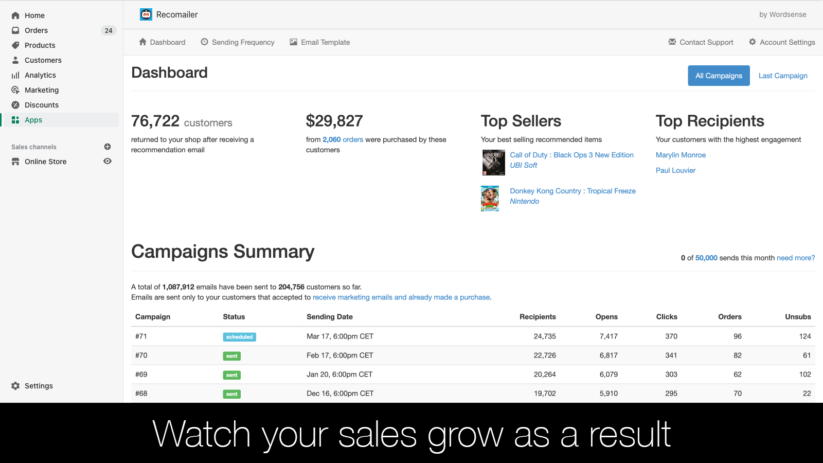 Watch your Sales Grow as a result