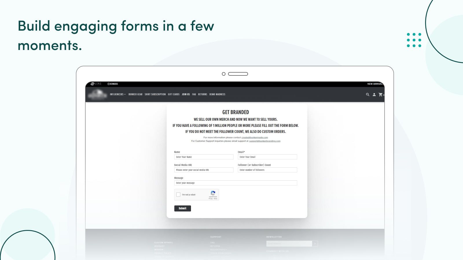 We provide simple form creation with file uploads.
