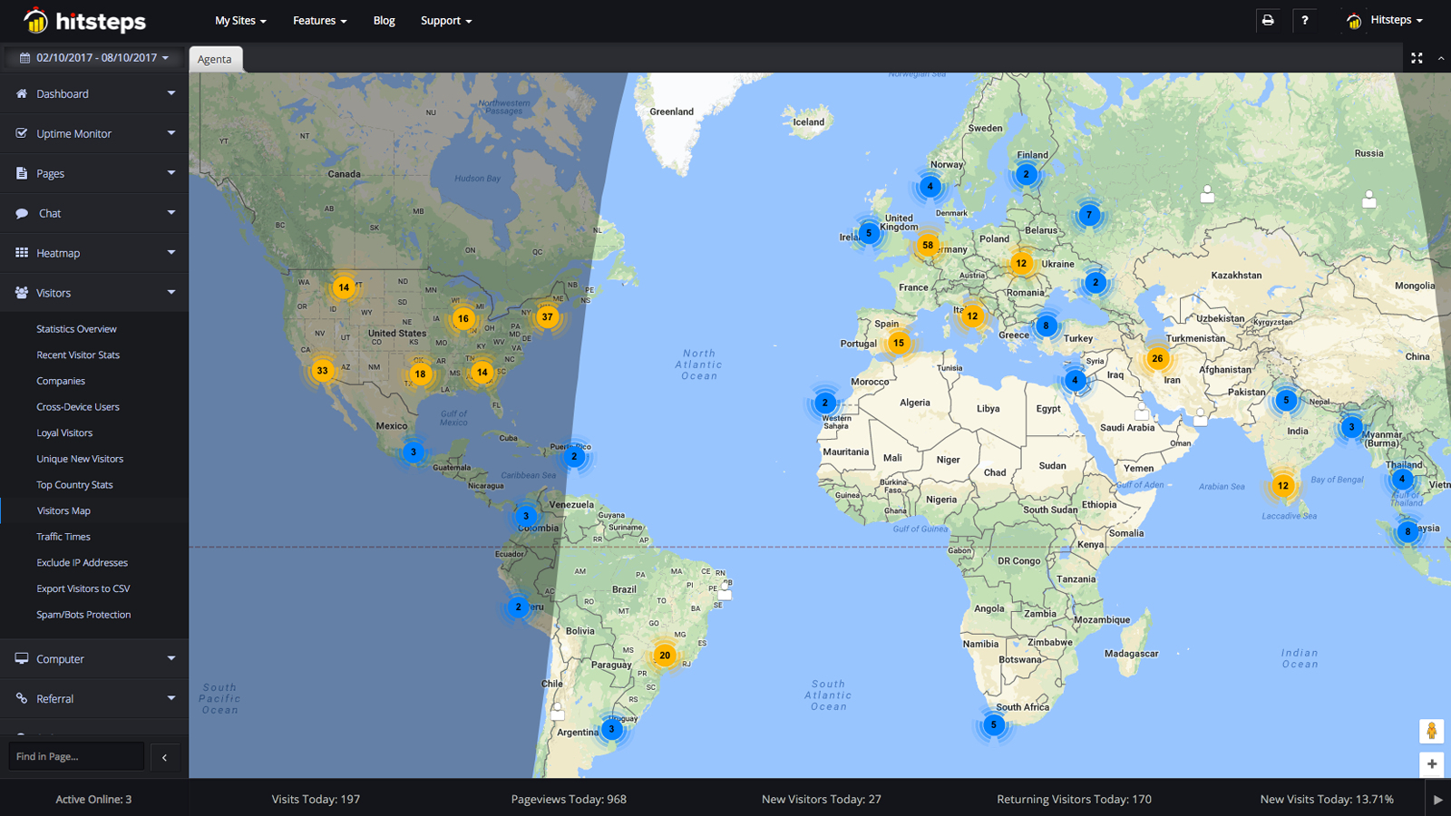 Web Analytics World Map Statistics