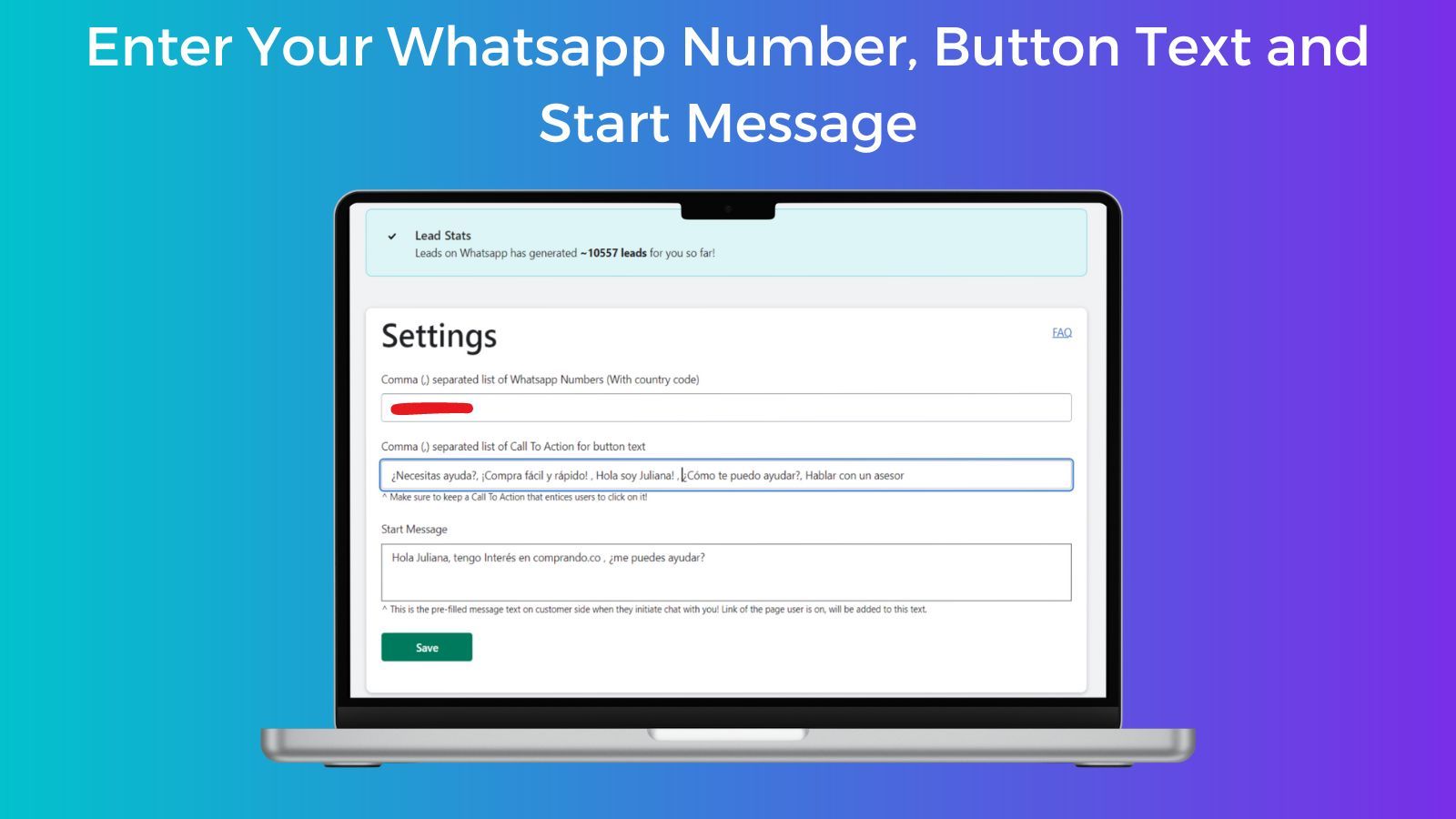 Whatsapp Button Settings