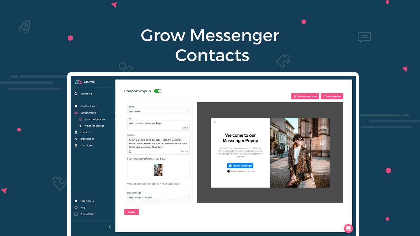 WhatsApp live chat & widgets to grow Messenger contacts