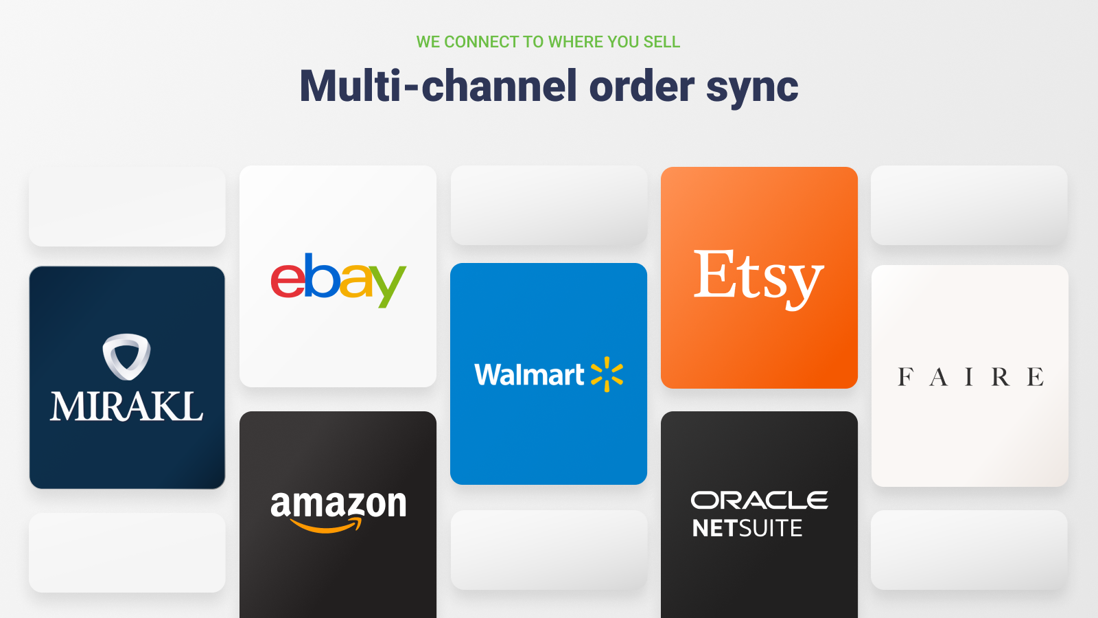 Wherever you sell: multi-channel order sync in one platform.