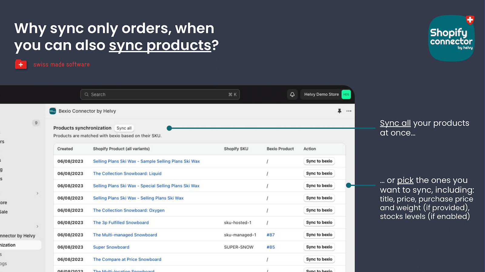 Why sync only orders, when you can also sync products?