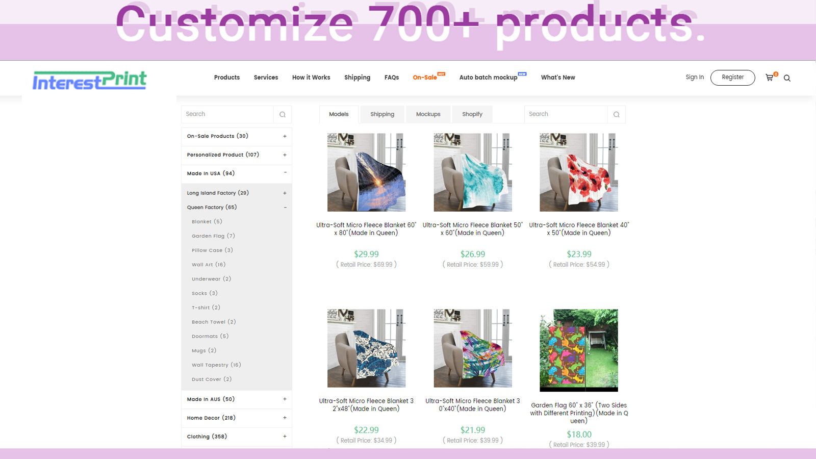 Wide range of products to design - 700+ premium products