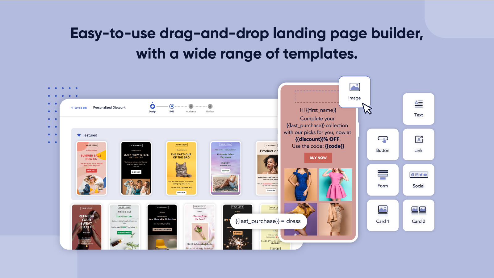 Wide range of sales page templates