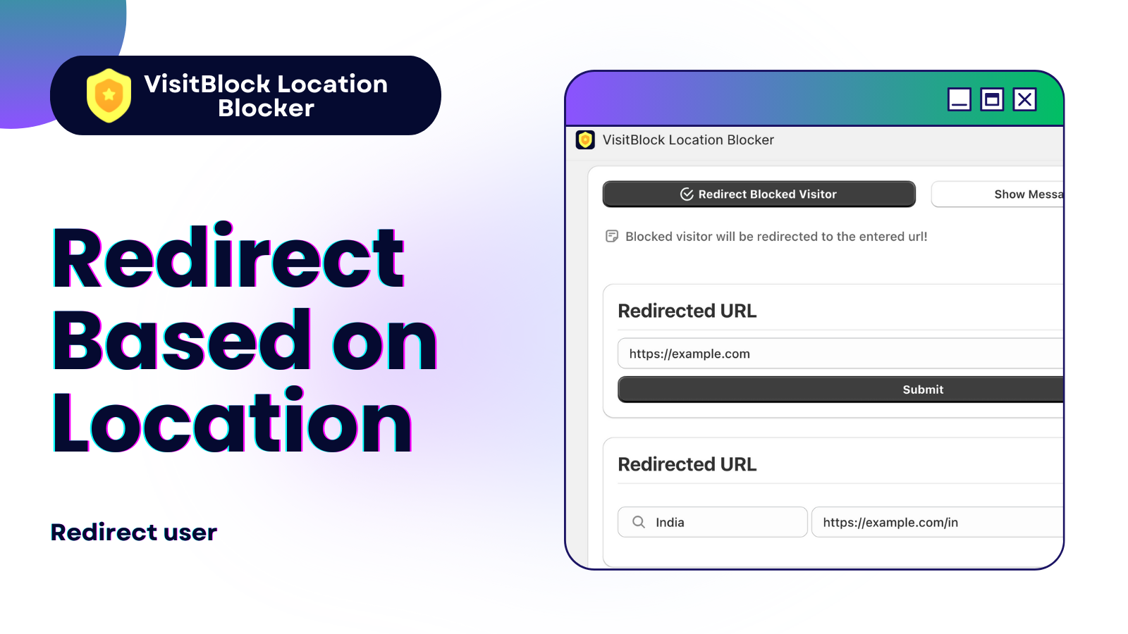 You can also redirect the user to any other url using VisitBlock
