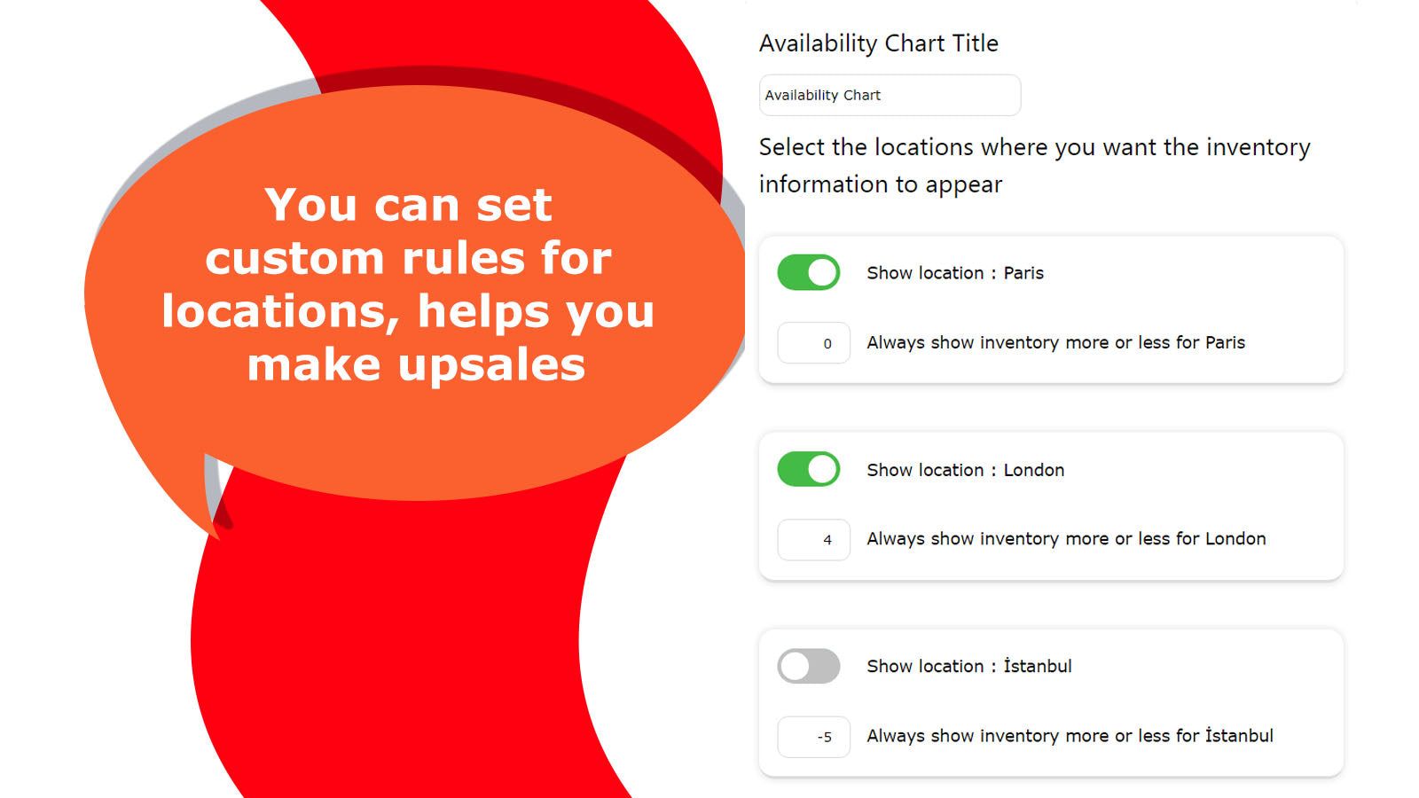 You can set custom rules for locations.