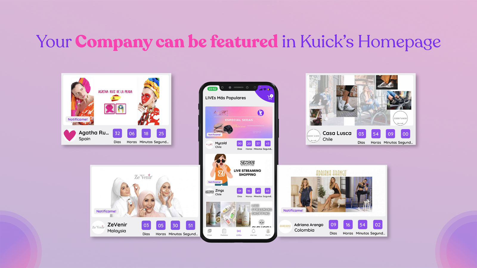 Your Company can be featured in Kuick's Homepage