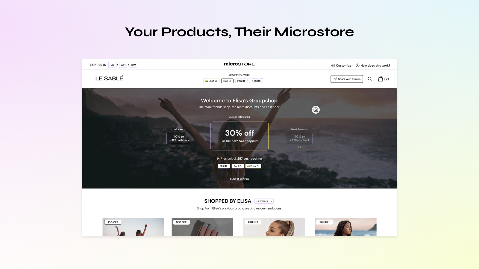 Your Products, their Microstore
